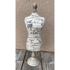 Enchanté French Fabric Covered 16 Inch Mannequin Jewelry Display (B05bin)